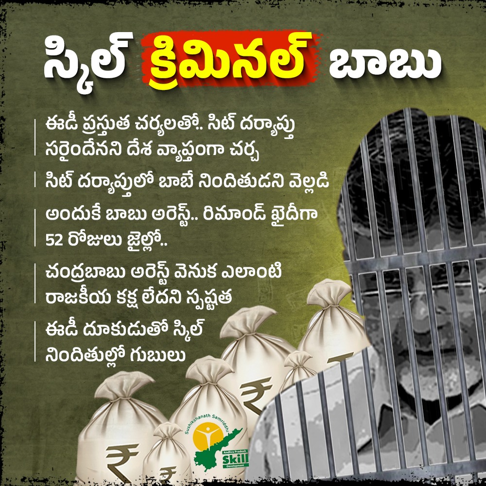 PVMidhunReddy's tweet image. స్కిల్‌ స్కామ్‌ కేసు దర్యాప్తులో దూకుడు పెంచిన ఈడీ! 

స్కిల్‌ స్కామ్‌లో చంద్రబాబు అవినీతికి పాల్పడినట్టు తేల్చిన కేంద్ర దర్యాప్తు సంస్థ ఈడీ.

#TDPSkillDevelopmentScam
#CorruptionKingCBN