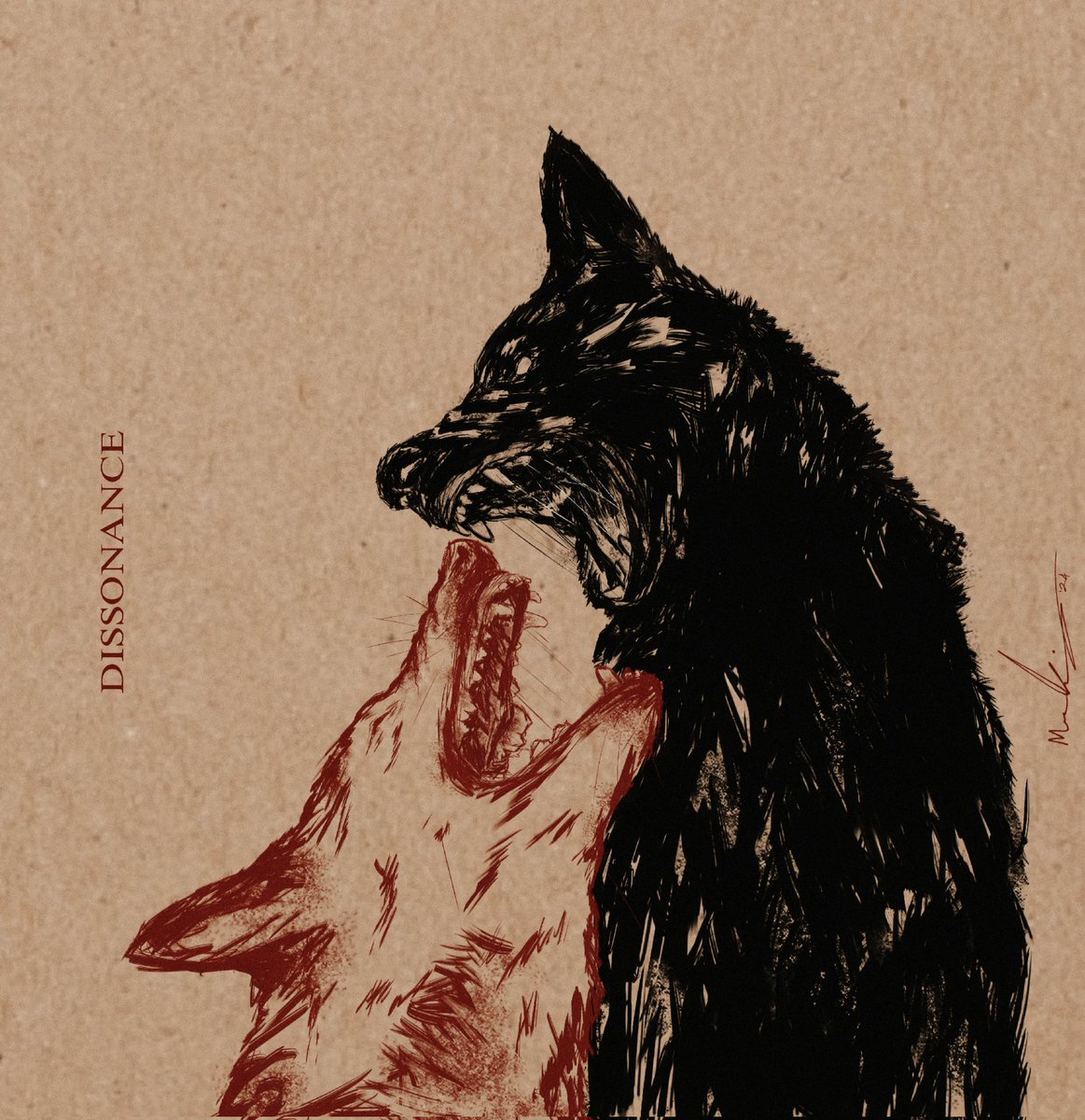 murrin03's tweet image. Dissonance. 

(I'm back drawing angry dogs)