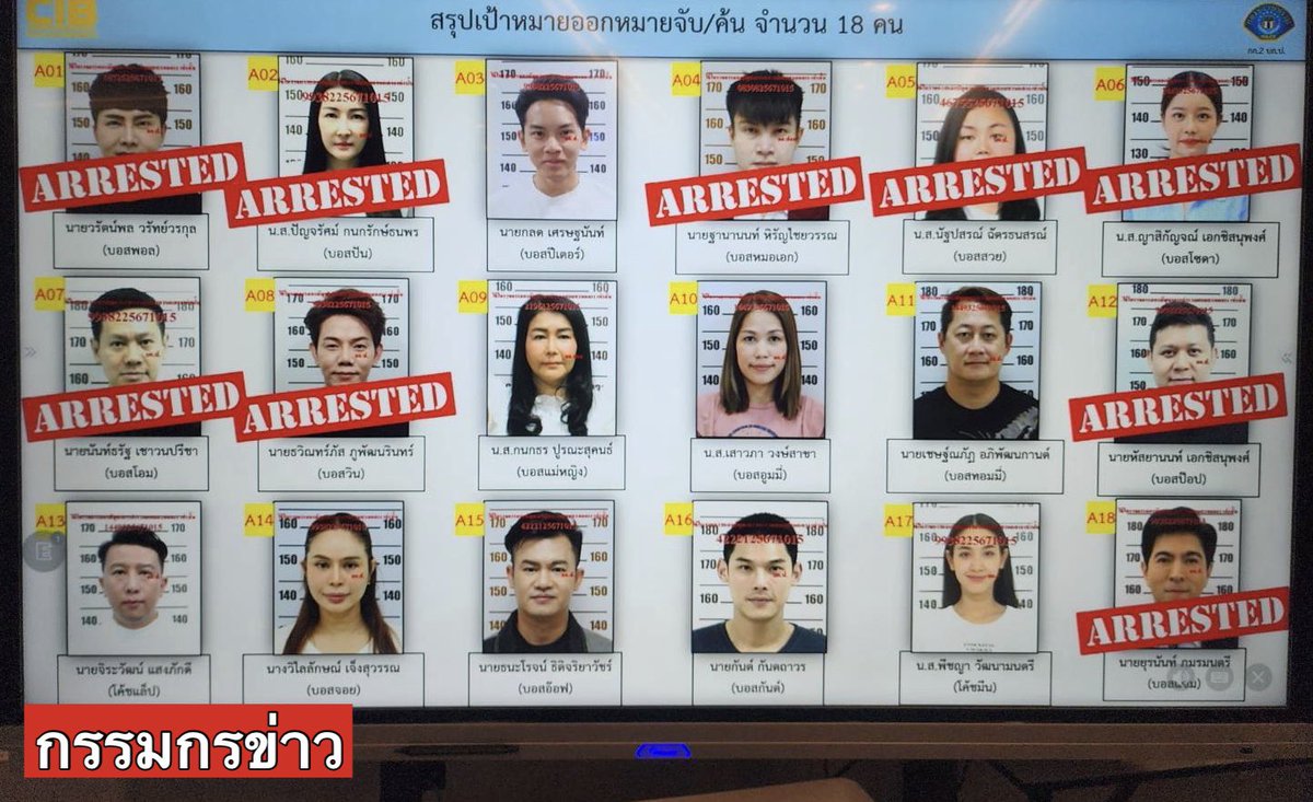 หมายจับ 18 ผู้ต้องหา เครือข่าย ‘ดิ ไอคอน’ ในข้อหา 
1. ร่วมกันฉ้อโกงประชาชน
2.ความผิดตาม พรบ.คอมพิวเตอร์