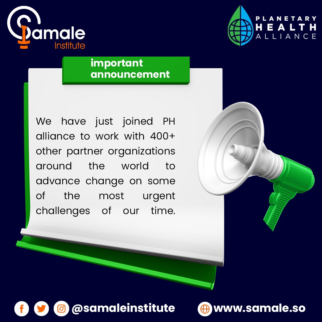 SamaleInstitute's tweet photo. We are proud to be a member of @ph_alliance, working to understand and address global environmental change and its health impacts with 400+ other partner organizations around the world. Learn more: https://t.co/AoLxMwHoz1 #PlanetaryHealth https://t.co/3gPKG64UdP