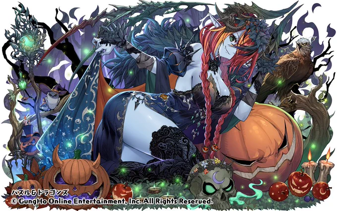 パズドラにて『闇樹の神王妃・ヘラ -LUNA-』描かせて頂きました。よろしくです～!ラクガキも添えてみる