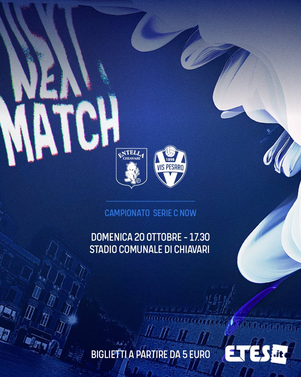🏟️ | ARIA DI CASA 
Domenica si torna a giocare al Comunale 🔥
⌚️Alle 17.30 ospiteremo la Vis Pesaro
🎫 Tutte le info sono qui ➡️ entella.it/prima-squadra/… 

🥁 Biancocelesti, ci vediamo allo stadio‼️
#ForzaEntella #UnaSolaSquadra