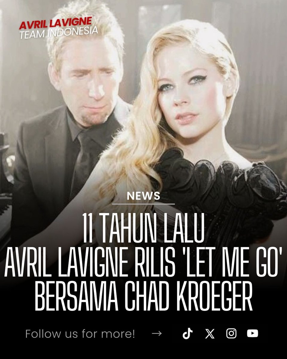 ALTeamIndonesia's tweet photo. 11 years of 'Let Me Go'. Is this your favorite song on self-titled album?

#avrillavigne #chadkroeger #letmego #littleblackstar #lbsindonesia #avrillavigneteamindonesia https://t.co/7kMmIo1osH