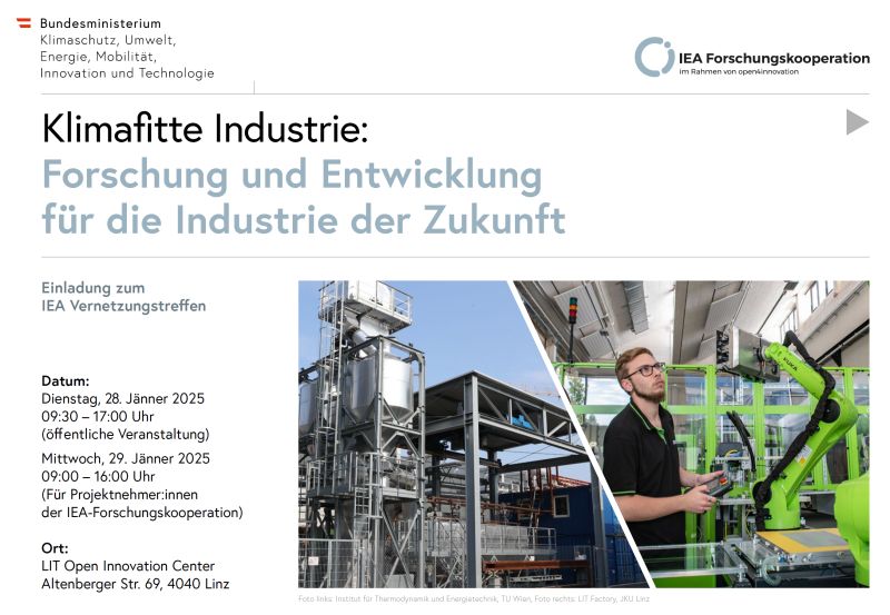 Nachhaltig Wirtschaften (@nawi_at) on Twitter photo NEUER TERMIN: IEA Vernetzungstreffen „Klimafitte Industrie“ am 𝟐𝟖. – 𝟐𝟗. 𝐉ä𝐧𝐧𝐞𝐫 𝟐𝟎𝟐𝟓 𝐢𝐧 𝐋𝐢𝐧𝐳! Fokus: Industrielle Dekarbonisierung und Kreislaufwirtschaft
▶️Zu Programm und Anmeldung: nachhaltigwirtschaften.at/de/iea/veranst… ◀️
@BMKlimaschutz <a href="/OEGUT/">ÖGUT</a> <a href="/jkulinz/">JKU - Johannes Kepler Universität Linz</a> #FFG #LITfactory NEUER TERMIN: IEA Vernetzungstreffen „Klimafitte Industrie“ am 𝟐𝟖. – 𝟐𝟗. 𝐉ä𝐧𝐧𝐞𝐫 𝟐𝟎𝟐𝟓 𝐢𝐧 𝐋𝐢𝐧𝐳! Fokus: Industrielle Dekarbonisierung und Kreislaufwirtschaft
▶️Zu Programm und Anmeldung: nachhaltigwirtschaften.at/de/iea/veranst… ◀️
@BMKlimaschutz <a href="/OEGUT/">ÖGUT</a> <a href="/jkulinz/">JKU - Johannes Kepler Universität Linz</a> #FFG #LITfactory