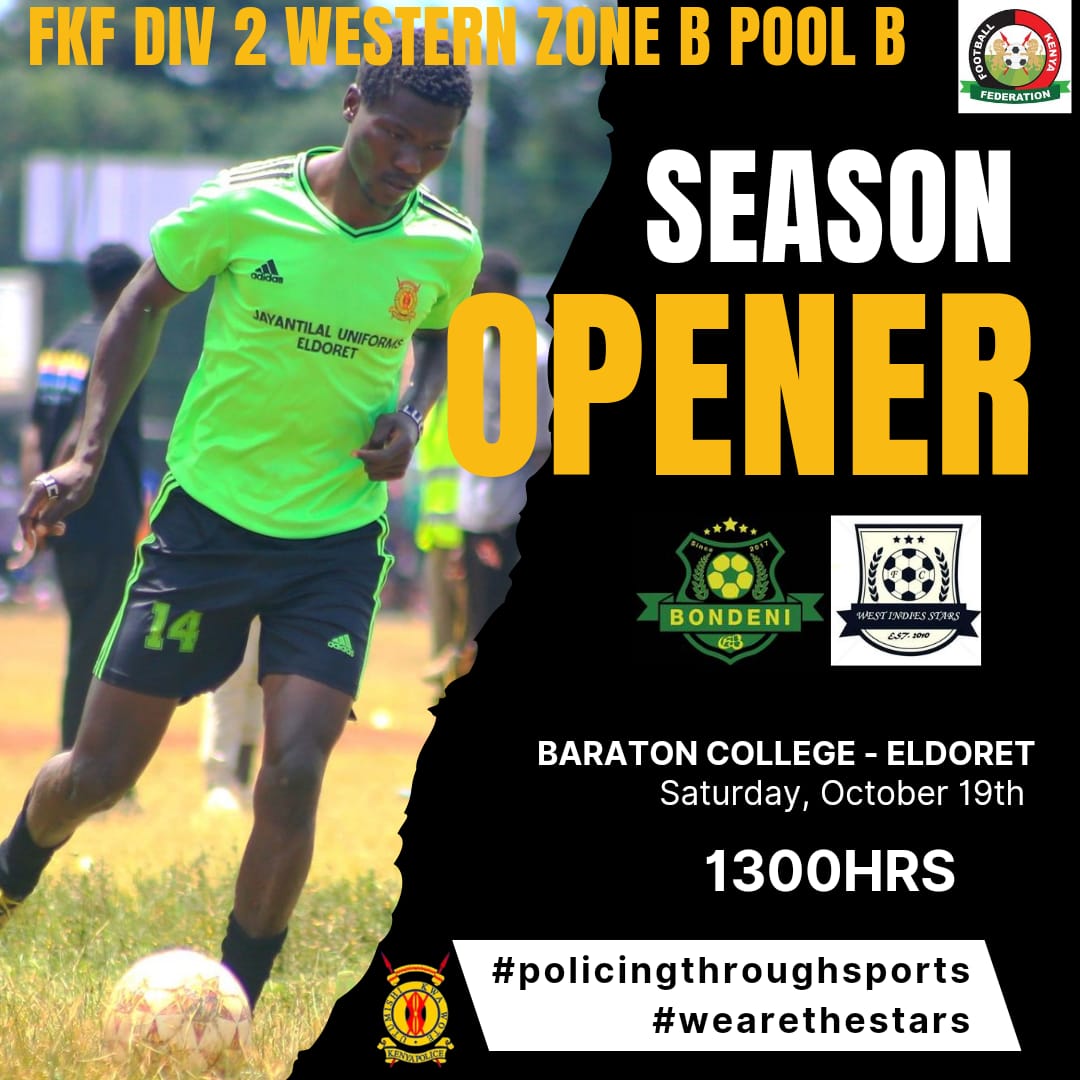 WEldoret's tweet photo. TIK-TAK

A visit to Baraton college this Saturday. The much awaited league begins. 

#policingthroughsports
#wearethestars https://t.co/DO2GRBUK0X