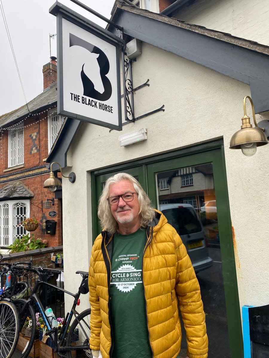 MrJamesMay's tweet photo. Charity cycle ride update:

Drove car into bollard.
Sang very badly.
Got a bit syncopated in the Black Horse, Moreton Morrell. https://t.co/XPhH1L5FIf