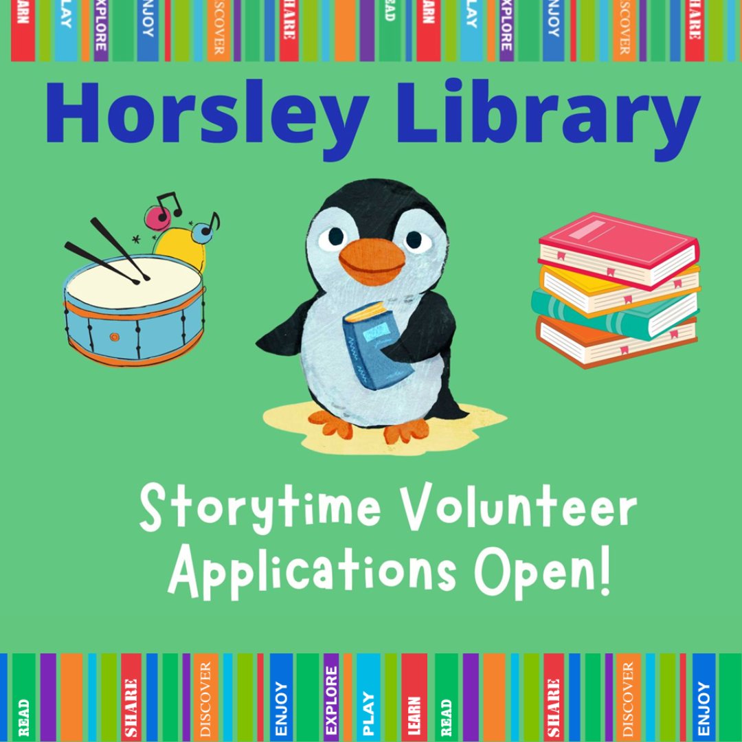We're looking for a Storytime Volunteer here at Horsley Library! If you love reading to children and are free on a Tuesday from 10 - 11 please click the link here surreycc.gov.uk/libraries/your… or visit us in branch to apply.