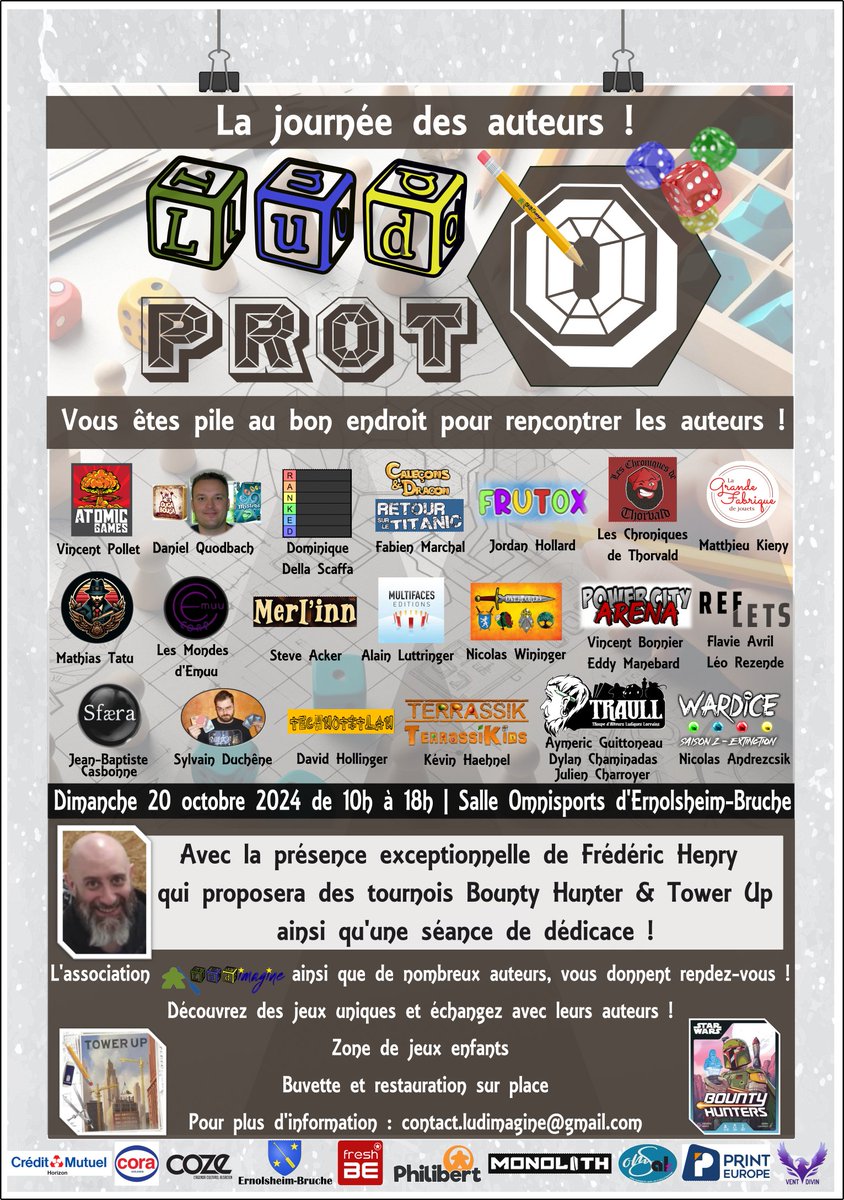 Multifaces_Ed's tweet image. Alain Luttringer sera en démo avec 3 prototypes  - Modern Zoo, Medrival, Maaumix - dimanche 20 octobre 2024 (10h-18h), à la Salle Omnisport d&apos;Ernolsheim-sur-Bruche. On s&apos;y voit ? :)