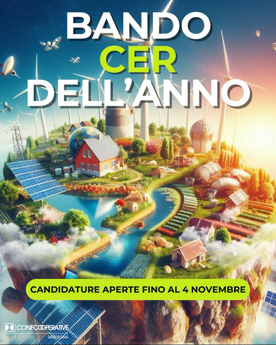 Aperta l’edizione 2024 del bando “CER dell’anno”

Le candidature sono aperte fino a lunedì 4 novembre.

Ulteriori informazioni sono disponibili sul sito di Confcooperative al seguente link: confcooperativesardegna.it/2024/10/16/ban…