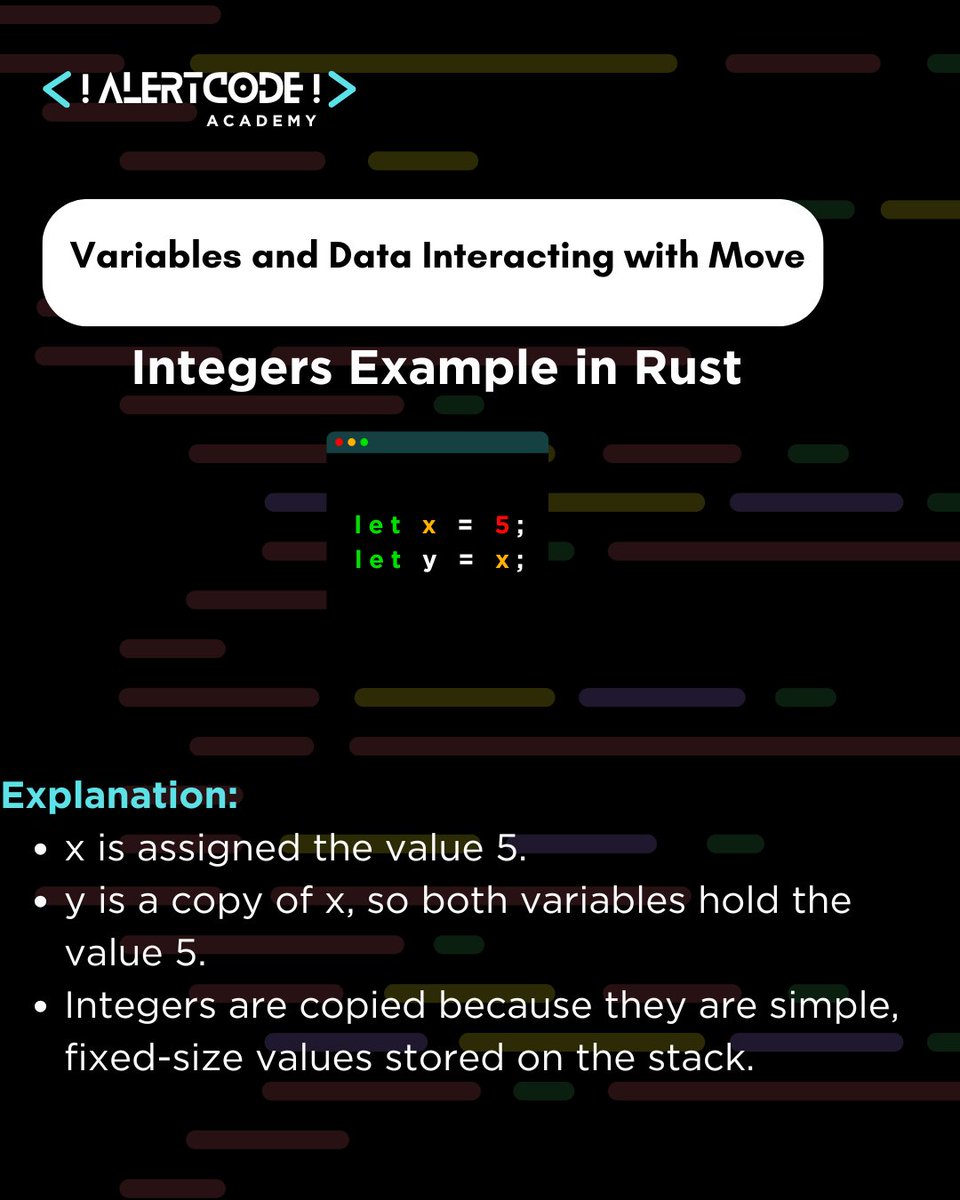 NidhiBhagat0112's tweet image. Exploring Ownership in Rust: Part 2
Let’s dive into Rust’s most fascinating concepts: ownership and memory management! Here’s a breakdown of what we’ve learned:
@Alertcode_ @BatukSharma_
#MemoryManagement #LearningRust #solanadevelopment