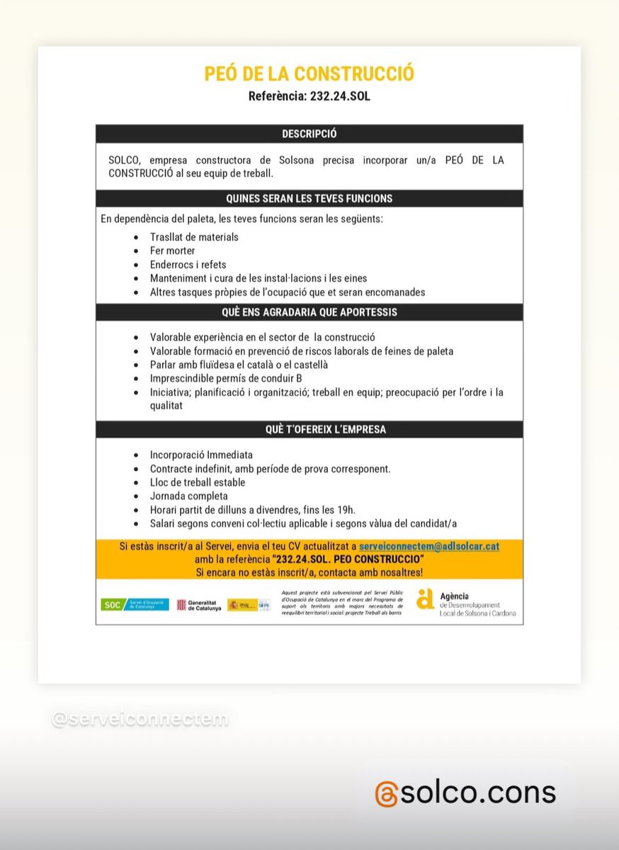 ConsSolco's tweet photo. Oferta laboral: https://t.co/O0BwLrjOWM