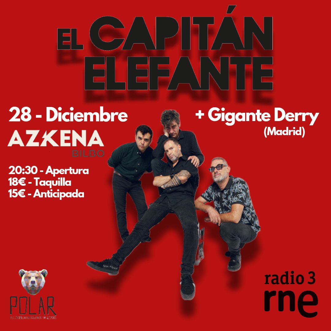 🤡 ¡INOCENTES! 🤡
AHORA EN SERIO, ESTE 28 DE DICIEMBRE HAREMOS NUESTRO HABITUAL CONCIERTO DE FIN DE AÑO EN LA SALA <a href="/AzkenaBilbo/">AzkenaBilbo</a>

LLEVAREMOS NUESTRAS MEJORES GALAS 🕺, NOTICIAS DE ÚLTIMA HORA Y MUCHA CAÑA ⚡ PARA QUE PUEDAS BAILAR A GUSTO💃
<a href="/Polar_RecBCN/">Polar</a>
<a href="/radio3_rne/">Radio 3</a>