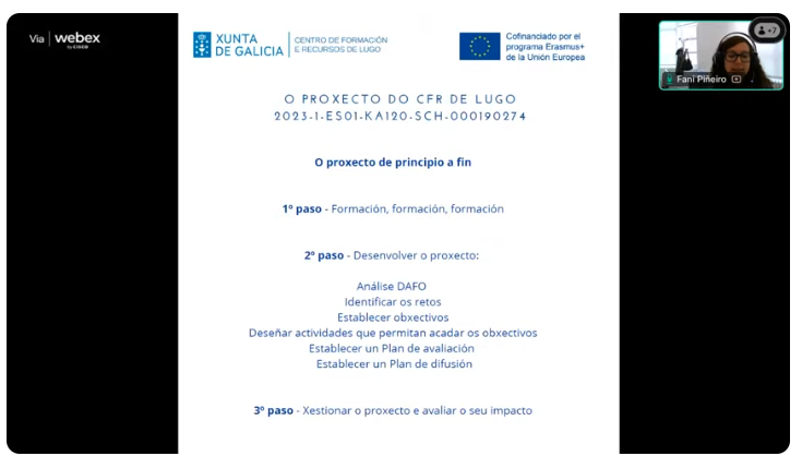 CAFIgalicia's tweet photo. Fani Piñeiro presenta o proxecto de acreditación do @CFRLugo para modernizar e europeizar a súa institución.
Cc/ @sepiegob #ErasmusDays #ErasmusDaysGalicia #RedeDeFormacion https://t.co/IC2A5LsWs6