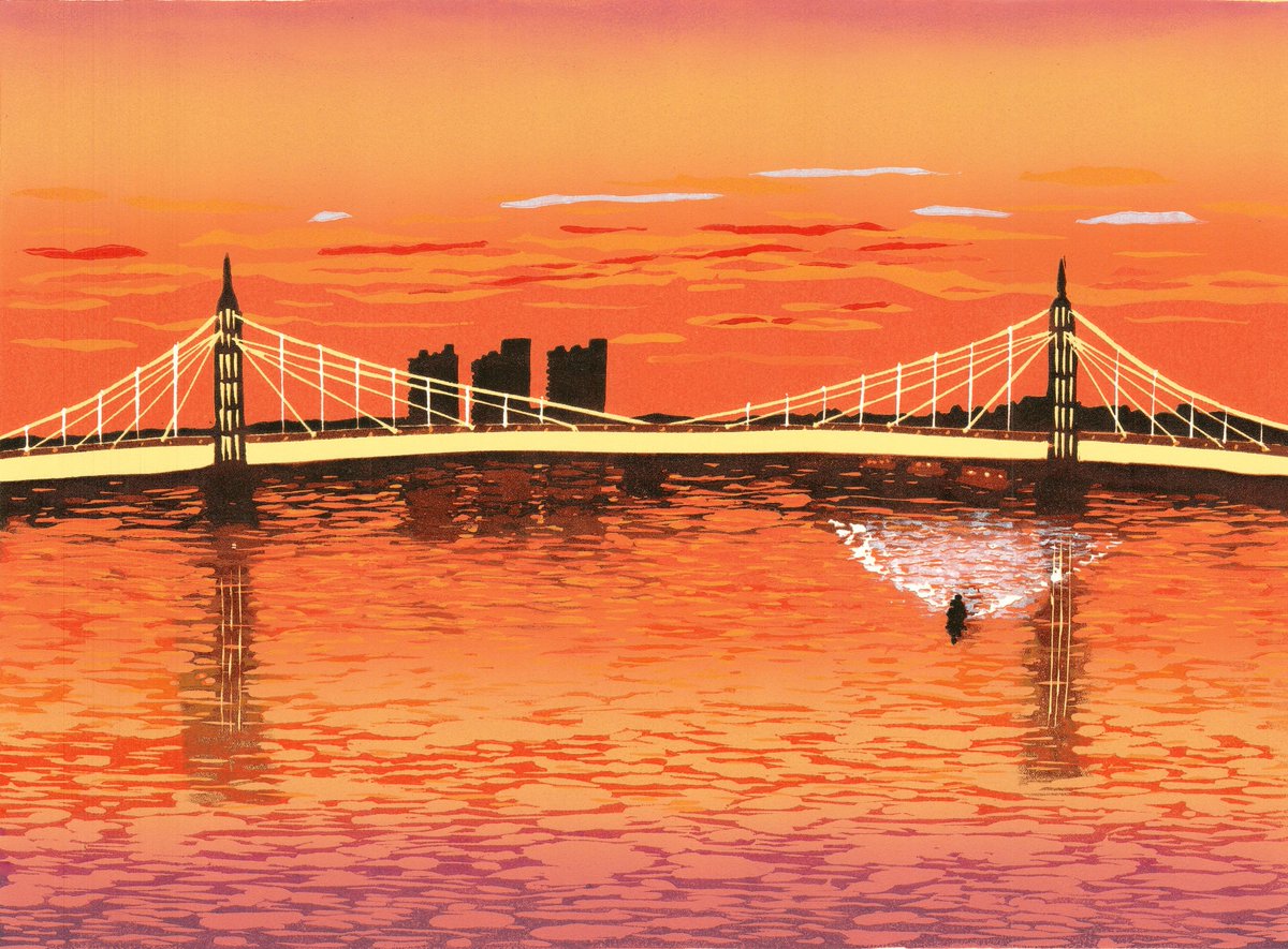 Jennie Ing (@jennie_ing) on Twitter photo The Battersea Affordable Art Fair opens this evening and is on till Sunday 20th. I'm really hoping to see a real Albert Bridge sunset while I'm there. This linocut of the same is with me on stand E11 with <a href="/ELPstudio/">East London Printmakers</a>
#albertbridge #affordableartfair #linocut The Battersea Affordable Art Fair opens this evening and is on till Sunday 20th. I'm really hoping to see a real Albert Bridge sunset while I'm there. This linocut of the same is with me on stand E11 with <a href="/ELPstudio/">East London Printmakers</a>
#albertbridge #affordableartfair #linocut