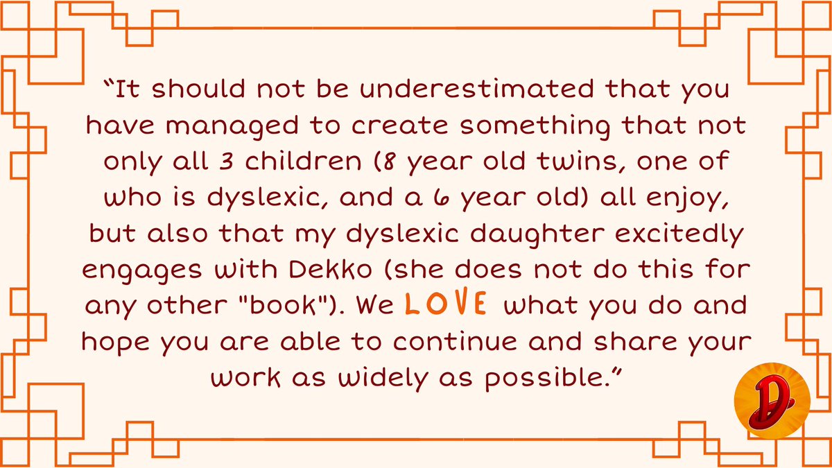 DekkoComics's tweet image. More wonderful feedback for Dekko Comics:
#dyslexia #readingforpleasureuk #educationalresources #dyslexiaspecialist #funlearningforkids #studyskills #educational #educationforall #education