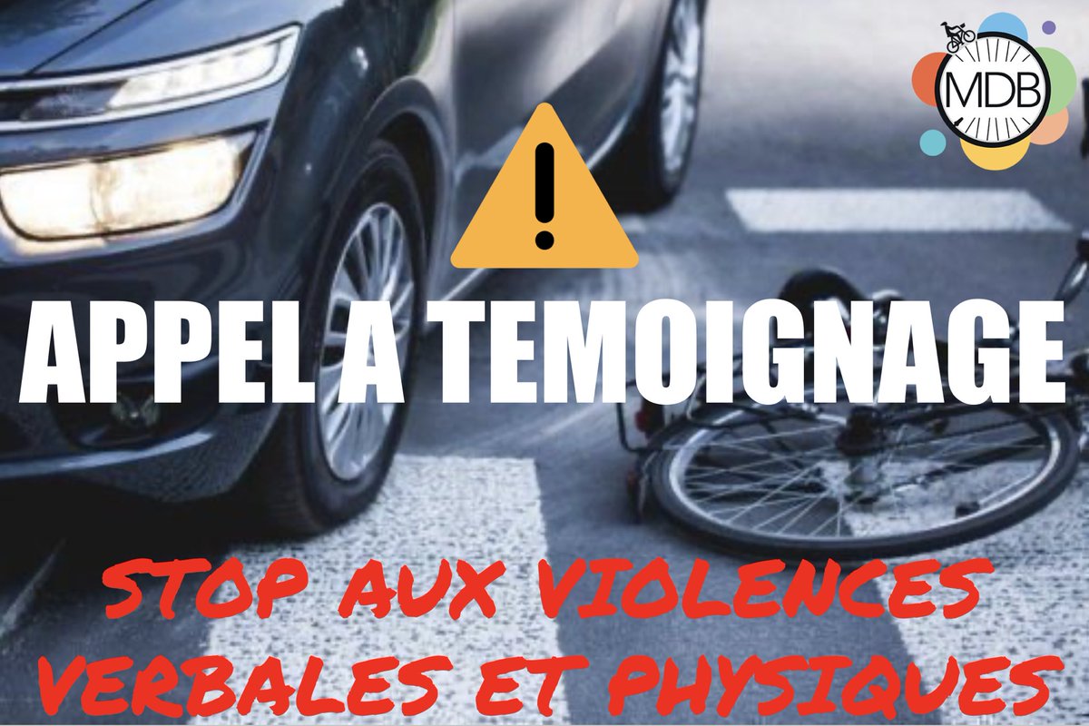 Hier, un 🚴 a été tué par un automobiliste suite à une altercation dans Paris

Aujourd’hui, nous lançons un appel à témoignages aux 🚴‍♀️ et 🚶🏼‍♂️ ayant subi des violences routières, verbales 🤬 ou physiques 💥afin de lutter contre ce pb qui ne doit pas être banalisé

Racontez SVP👇🗯️