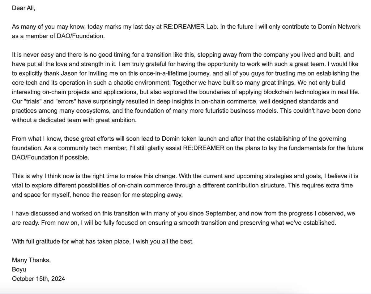 Yesterday I shared my transition of state with the team.