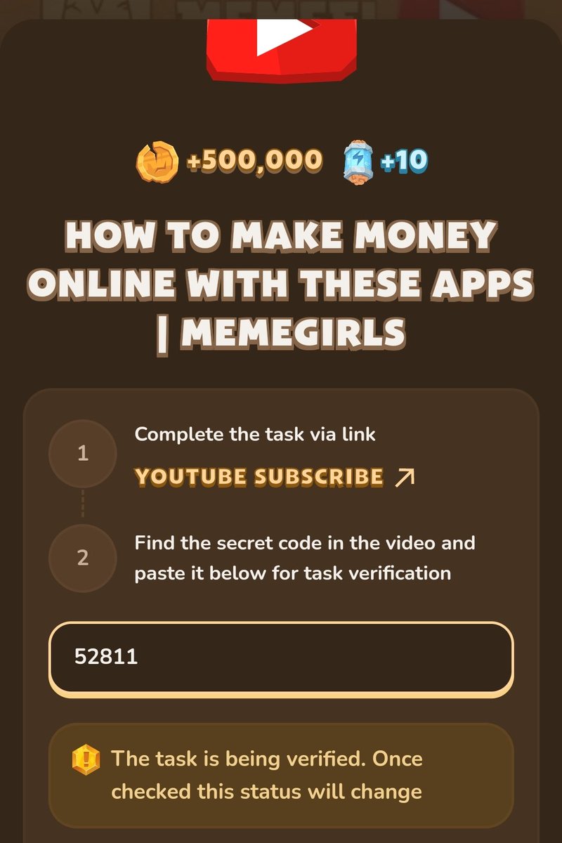 Joskimsey1's tweet photo. #Memefi YouTube Video Code - 16.10.24
Title: How To Make Money Online With THESE APPS | MemeGirls
Code: 52811
#Memefi #Major #Blum #Memefi #memefitasks #memefivideotasks #Memefisecretcode #Memeficode #Memefidailycombo https://t.co/8hDDQJdpdu