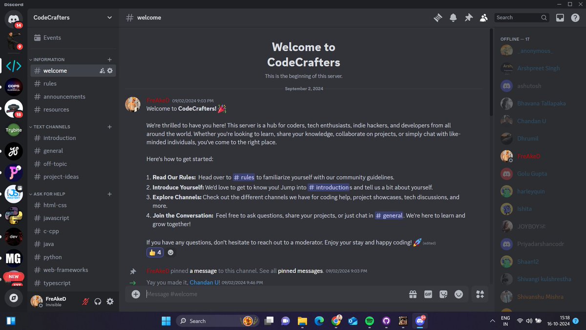 Dev_FreAkeD's tweet image. Hey, I&apos;m building a Discord Communtiy.
Looking to #connet with people who are interested in.

- Frontend Development
- Backend Development
- Full Stack Development
- Java Development
- Cloud
- DevOps, etc...

Like, Reply, Retweet with your coders and developers.
#letsconnect