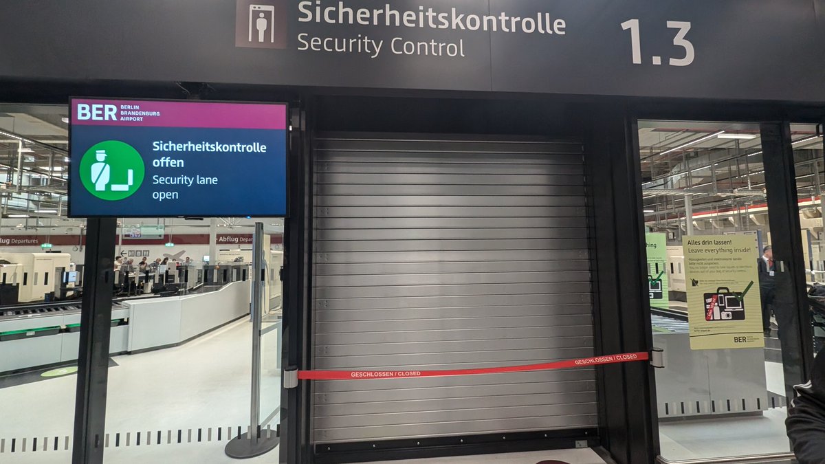 Depends on your definition of open i suppose.  Total chaos at Berlin T2 this morning, long queue at security only 2 scanners working, I've never seen so many stressed people.