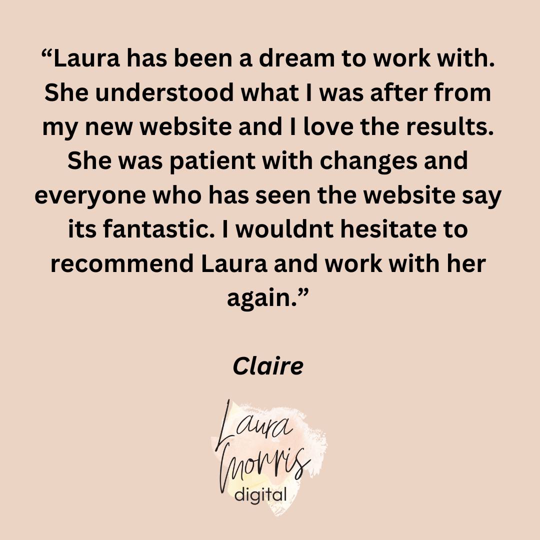 Thanks to the lovely Claire for leaving me this testimonial over on my Google page. It was also an absolute pleasure working with you too.
#tuesdaytestimonial #websitedesign #websitedesigner #marketing #testimonial #localbusiness #newbusiness #startup