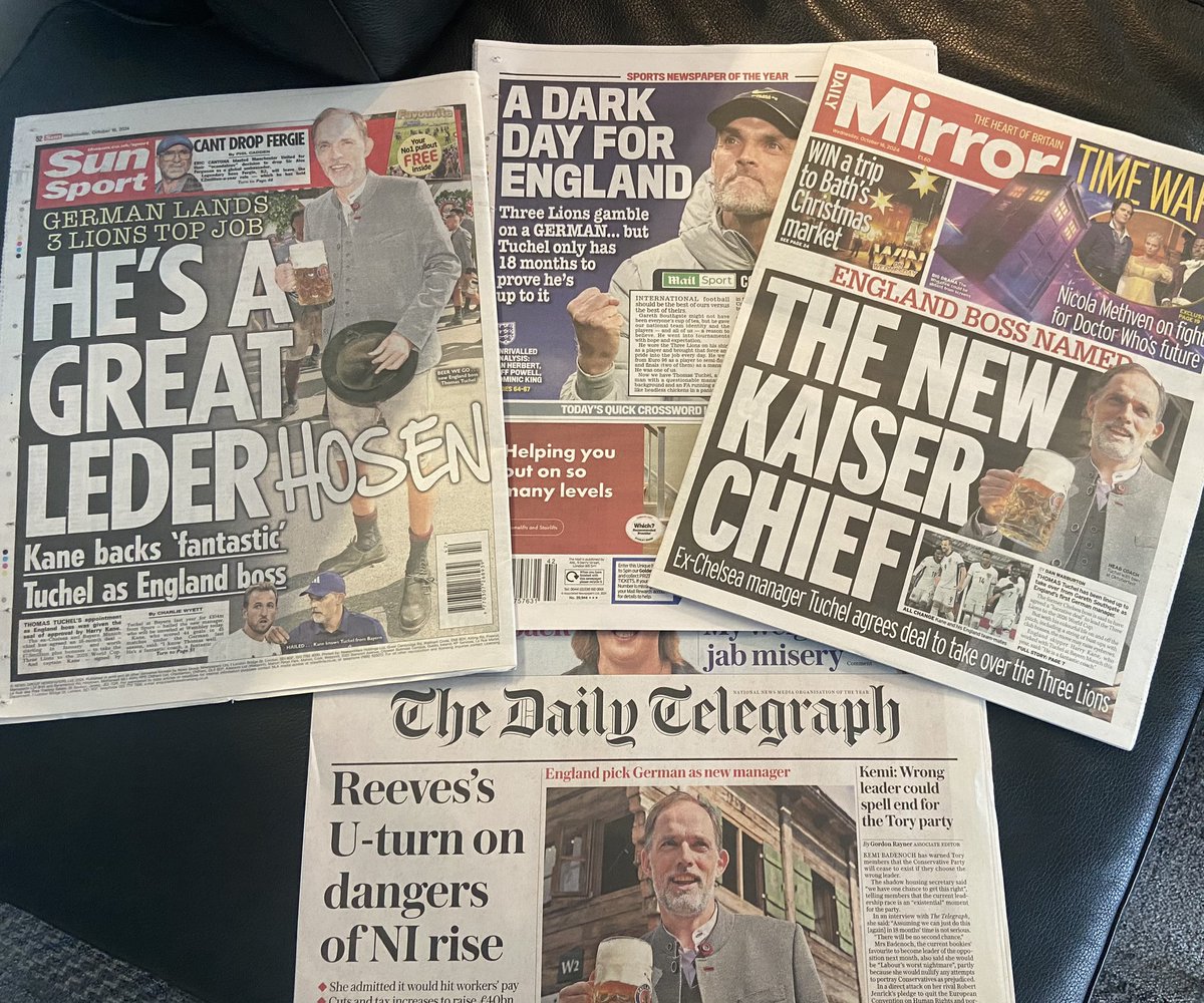 Can England 🏴󠁧󠁢󠁥󠁮󠁧󠁿 cope with a
🇩🇪German Nationaltrainer? #TuchelForEngland