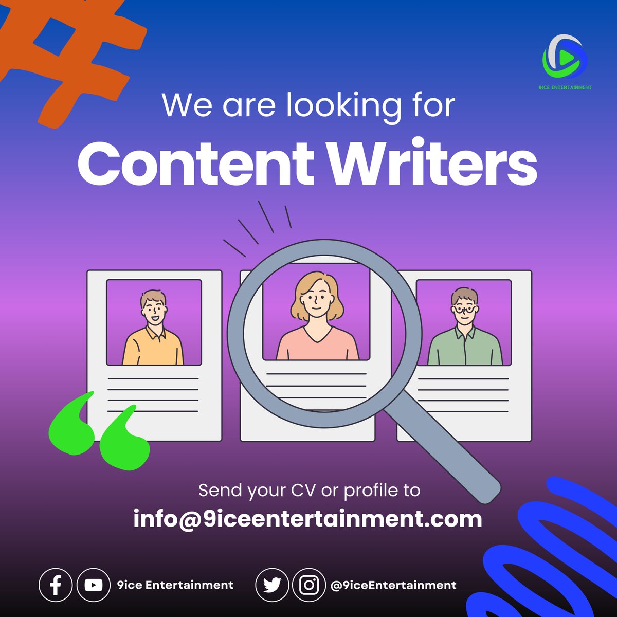 We are hiring Content Writers for our website and YouTube video scripts!!! Email us your CV or profile. Applicants must be based in 🇿🇦 and 18 years or older.