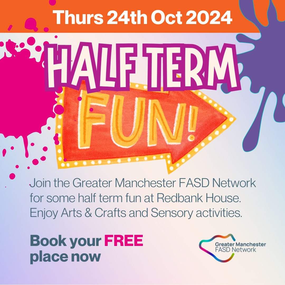 Half term fun - Sensory room with Arts &amp; Crafts
Date: Thu, Oct 24 • 10:30 BST
Location: 4 Saint Chad's Street, Cheetham Hill, M8 8QA

eventbrite.com/e/half-term-fu…
