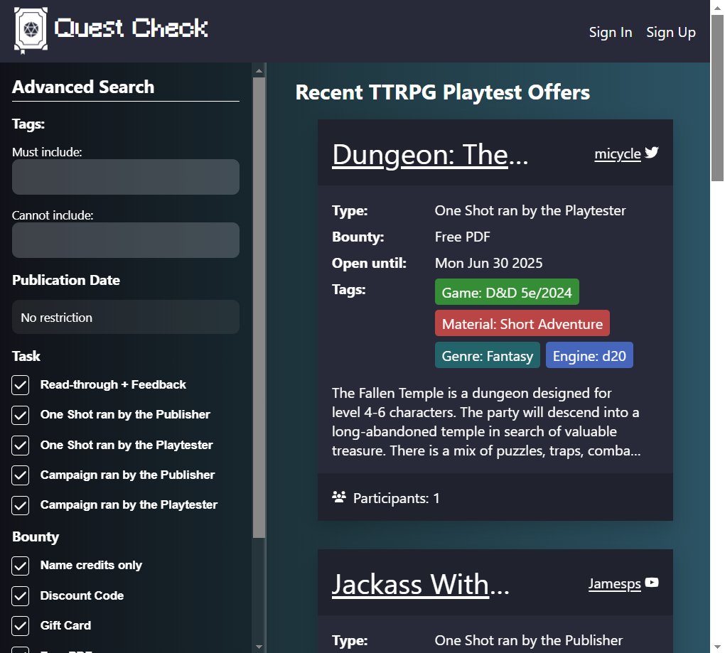TTRPG Creators: did you know I made a website where you can get playtesters for your TTRPG projects by offering them bounties such as free PDFs, discount codes, gift cards, etc?
When you post a playtest, it sends a discord notification to a community of hundreds of playtesters
