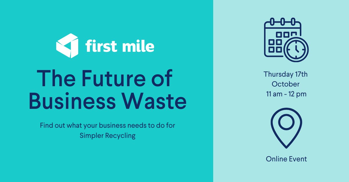 📣 Only 24 hours to go until our First Mile Live event! 📣

📅 Thursday, October 17th, 11am - 12pm
📍Online Event

Sign Up Now: events.teams.microsoft.com/event/2a1093ea…

#Event #Recycling #Workshop