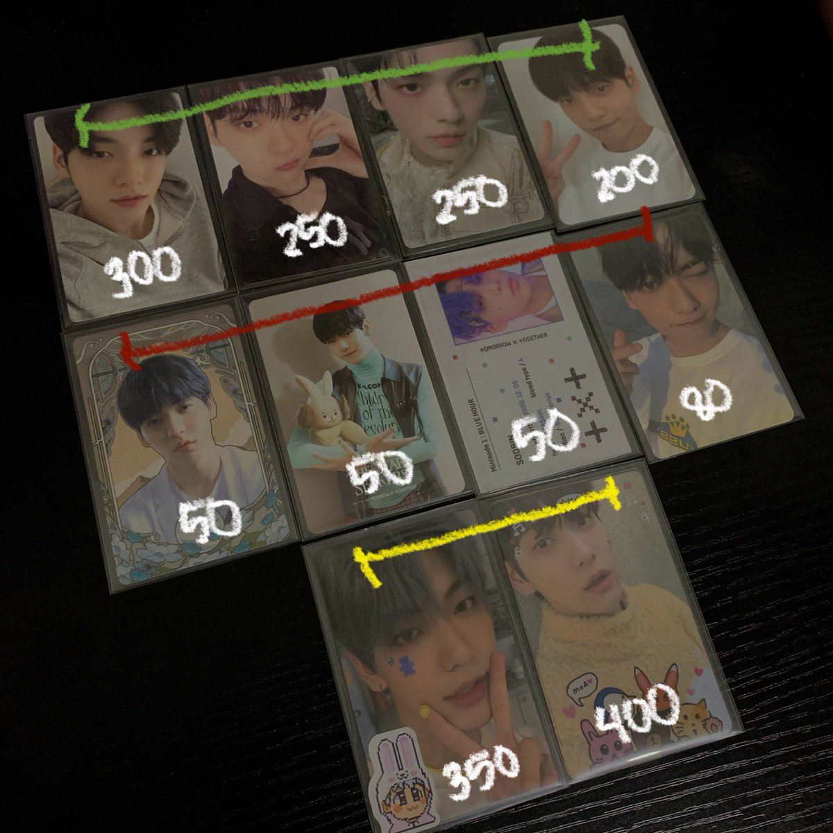 wts lfb txt ph

₱1,900 
red: tingi
green: taken with one red
yellow: set only

txt soobin sg24 home gbgb soljack heart cheek world tear vr fight pob deco kit bear r pc ph