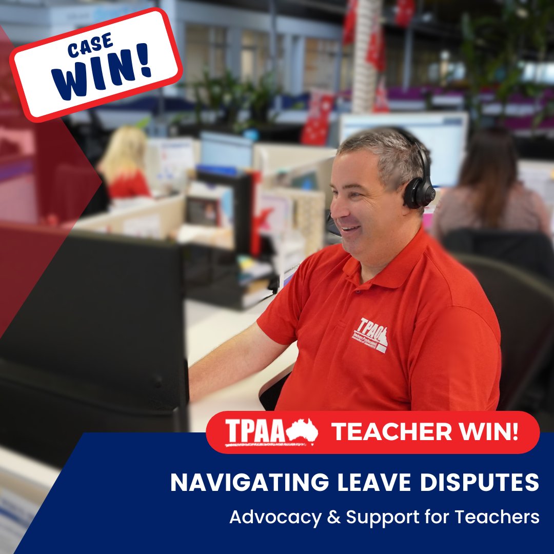 TeachersTpaa's tweet photo. Case Win: Navigating Long Service Leave Entitlements - Advocacy &amp; Support for Teachers

Read the full story: https://t.co/DsbKfC6jpu 

#TPAA #Education #Support #Advocacy #Union #Leaveentitlements https://t.co/4H47UGX6Vn