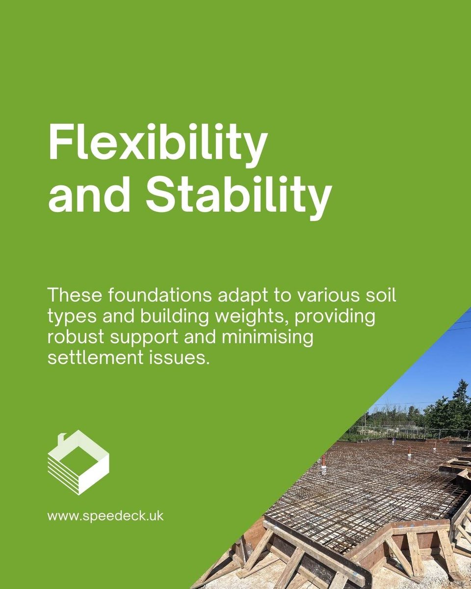 Speedeck's tweet image. Looking for a smarter, more cost-effective way to tackle foundation challenges? Piled raft foundations are the answer!  We’ve put together the top three advantages of Piled Raft Foundations,
#ConstructionInnovation #SustainableBuilding #FoundationSolutions #PiledRaftFoundations