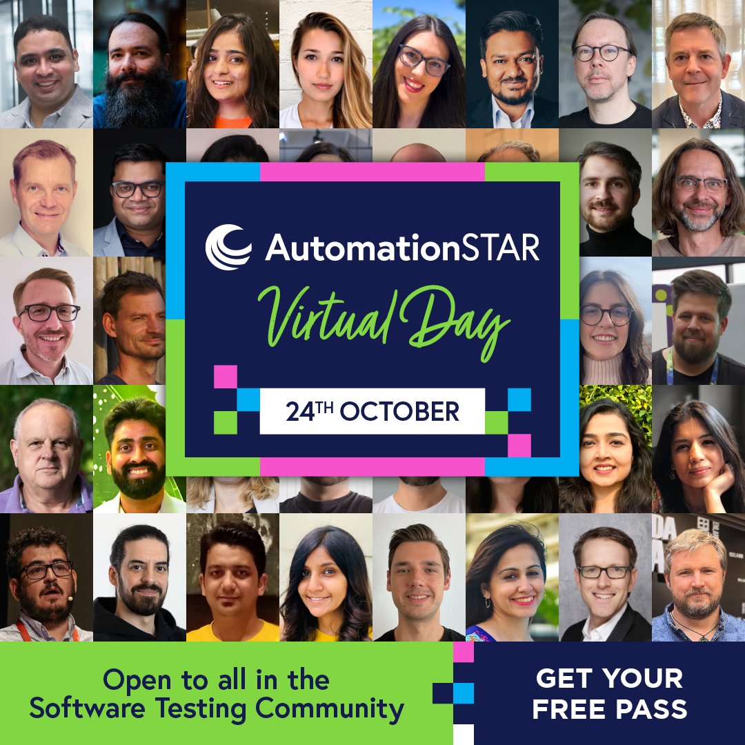 AutomationSTAR Conference (@automationconf) on Twitter photo 📣 Europe's BIGGEST test automation Conference is going virtual for a day! Join us for live streamed expert talks on web testing, AI and Open Source, cybersecurity & more! 🌐 Save the Date - 24th Oct for this FREE event! automation.eurostarsoftwaretesting.com/virtual-day/ 🎉 #AutomationSTAR #TestAutomation 📣 Europe's BIGGEST test automation Conference is going virtual for a day! Join us for live streamed expert talks on web testing, AI and Open Source, cybersecurity & more! 🌐 Save the Date - 24th Oct for this FREE event! automation.eurostarsoftwaretesting.com/virtual-day/ 🎉 #AutomationSTAR #TestAutomation