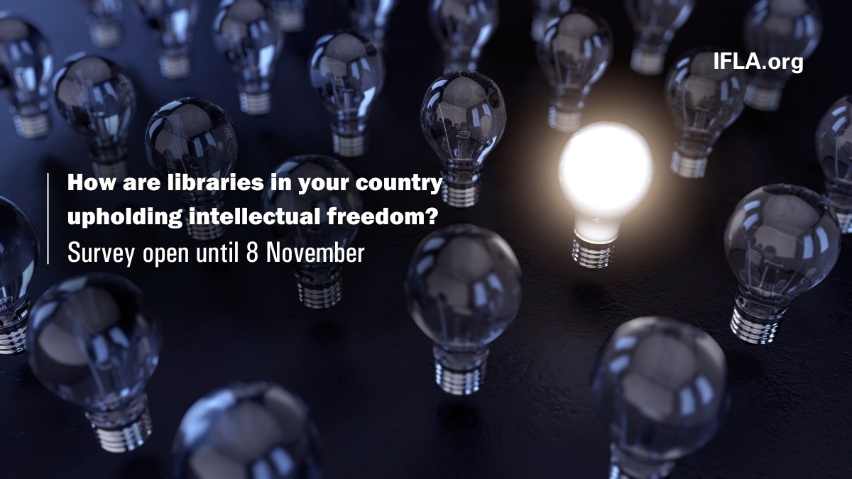 Monitoring issues, challenging censorship, advocating for rights

How are library associations and agencies in your country working on #IntellectualFreedom?

Answer our survey by 8 November: bit.ly/4f6nYUo