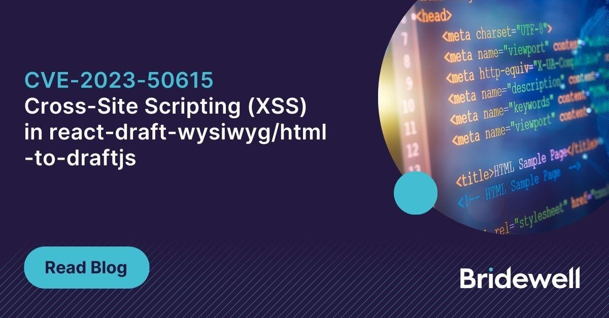 Our Penetration testing team have discovered a vulnerability in the plugin - react-draft-wysiwyg– which is used on hundreds of thousands of websites via download from the npm online package manager. 

Learn how you can fix the issue in our latest blog ➡️eu1.hubs.ly/H0d3qfW0