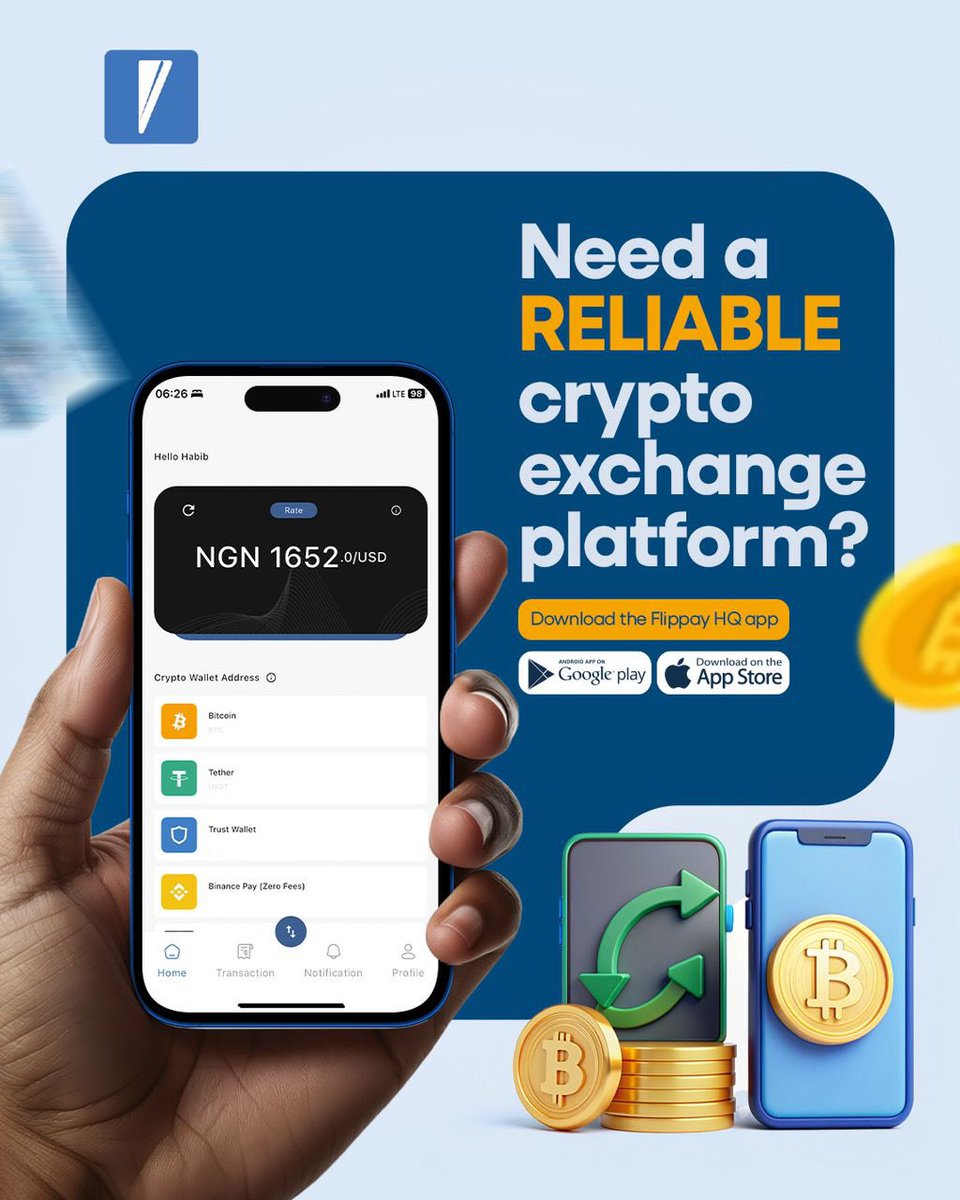 You need a RELIABLE crypto exchange platform, then, think & follow  @FlipPayhq today. Very seamless & smooth. Download Google Play & App Store  now!!!