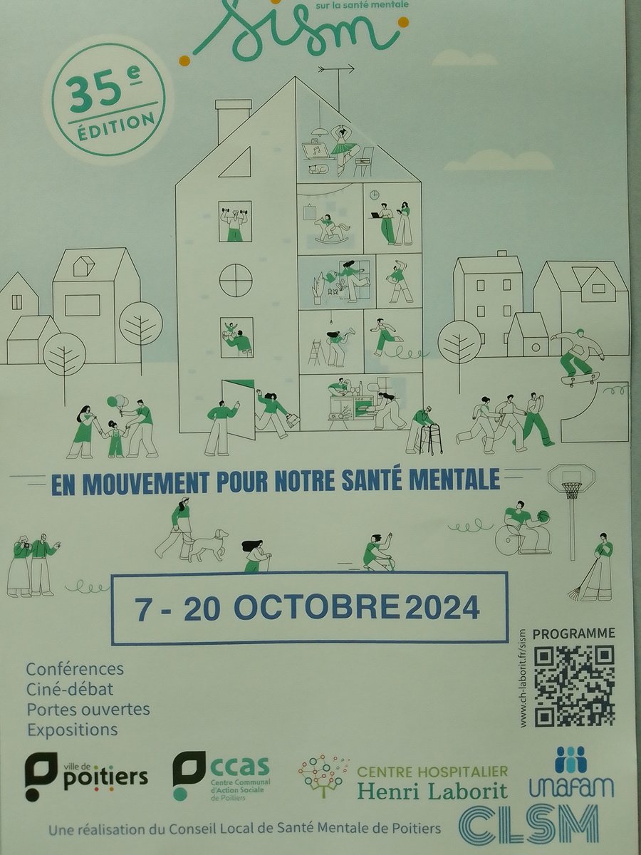 Dans le cadre de la Semaine Internationale de la Santé Mentale, la fête de la santé mentale c'est aujourd'hui à partir de 14h30 place Leclerc @ville_de_poitiers ! Cette année, l'activité physique est mise à l'honneur. Venez rencontrer les acteurs engagés pour notre santé mentale