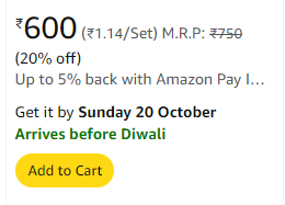 Super interesting feature by Amazon 'Arrives before Diwali'
Listen to your customers