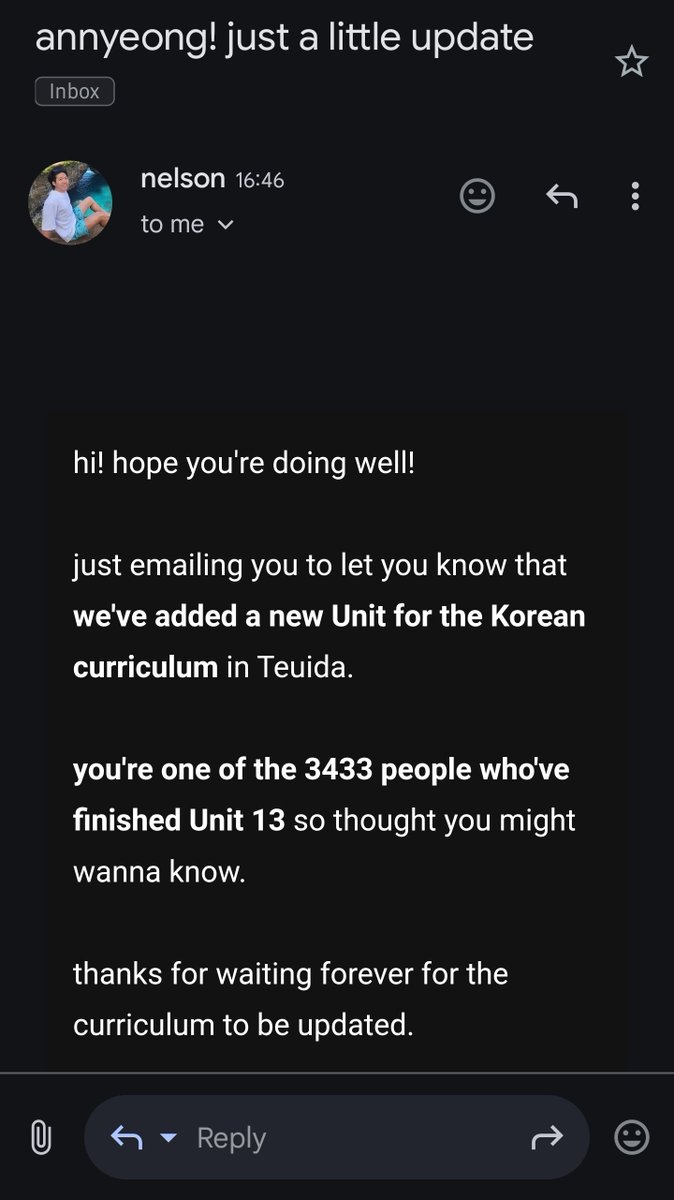 vanillaiscrm's tweet photo. Just got a cute e-mail from @teuidaapp thanks for letting me know 😆 https://t.co/N5YRZCpY0N