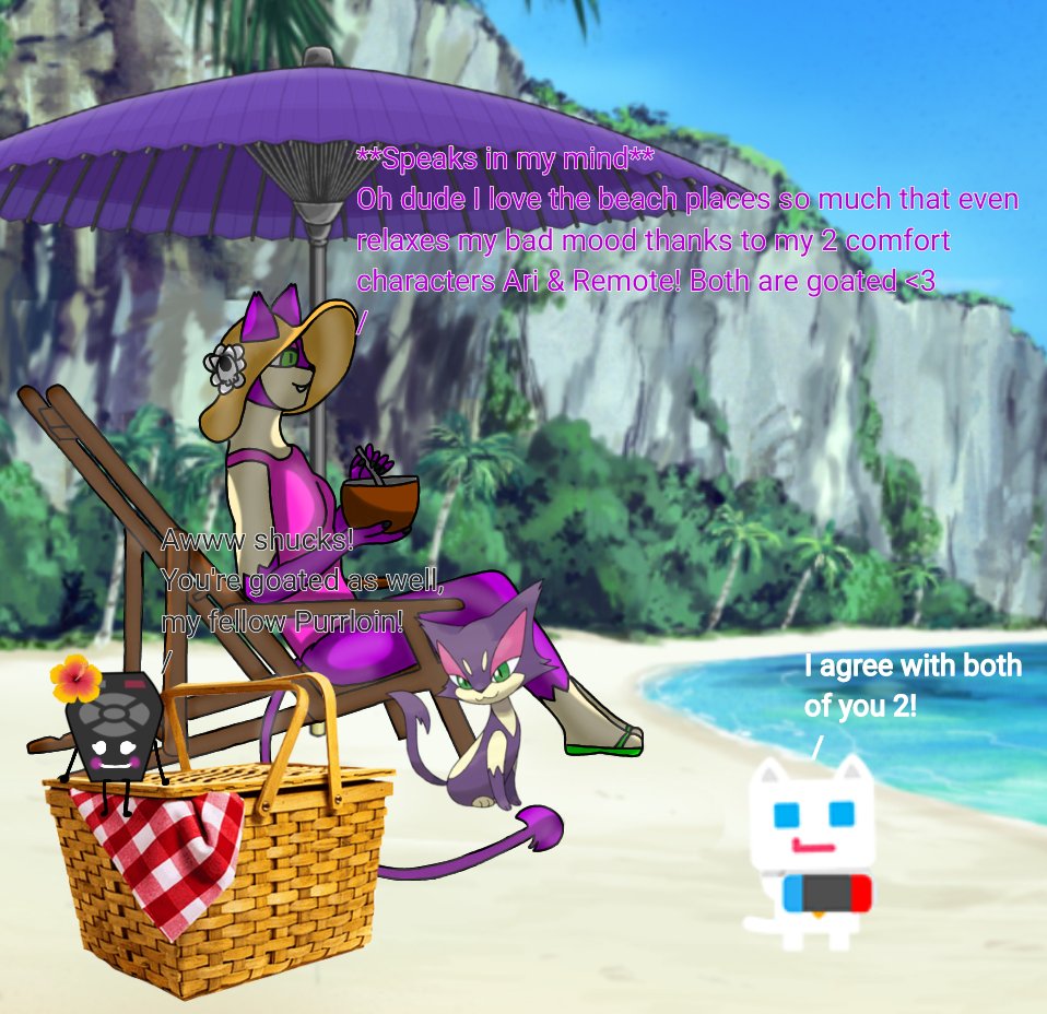ObjectShowBloke's tweet photo. Purrloin at the beach (ft. Her comfort characters) ๐ฑ๐โจ๐๐๐๐๐ค๐๐ค๐ฉถ๐ฒ๏ธ๐๏ธ
#Comic #Beach #ComfortCharacter #BelovedCharacter #DigitalArt #CoconutJuice #Bodysuit #Gijinka #Purrloin #Remote #Ari #SuperPhantomCat #Pokรจmon #BattleForDreamIsland #2Girlfriends #Lesbian #CatArt https://t.co/zrKooMa5yD