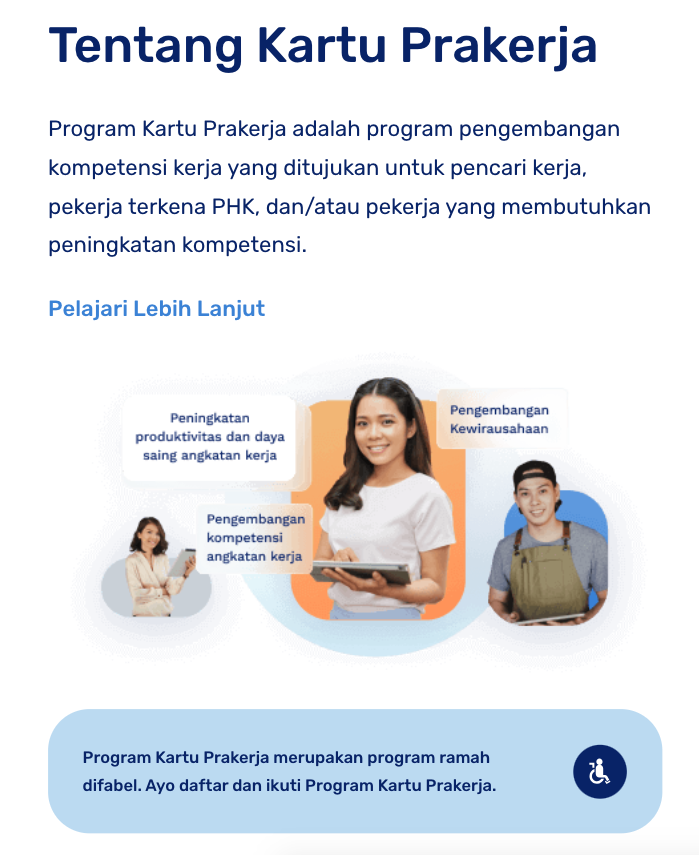 dinikopi13's tweet photo. Wait riset dulu...
Aku kira prakerja tuh kayak kartu buat orang yg baru lulus kuliah dan belum  kerja ternyata dia malah kayak kasih pelatihan gratis untuk semua umur gitu ya?

Baru tauuu ada beasiswa jenis kayak giniii 🤯 https://t.co/WutPL2jPYI