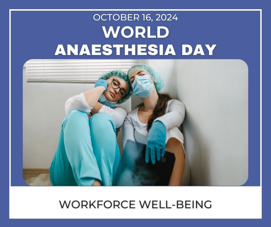 Happy World Anaestheisa Day! #WAD2024 Anaesthetists care for their patients before, during and after surgery. But who cares for the anaesthetists? Today we highlight the importance of the #wellbeing of the #anaesthetist which is integral to the safety of the patient.
