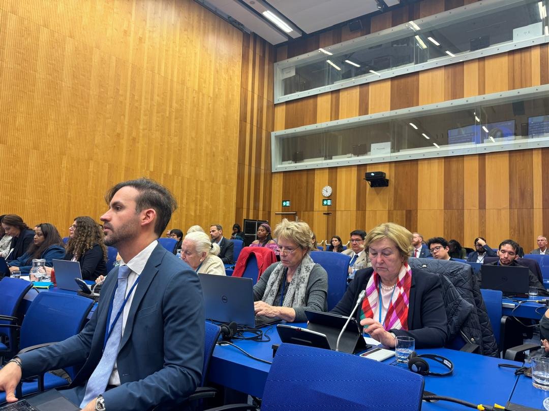 aneejnigeria's tweet photo. #ANEEJUpdate 🇦🇹: ANEEJ ED, @Ugolor, is participating in the ongoing Civil Society Interactive Session with Ghada Walt, Executive Director, @UNODC at the 12th Session of United Nations Convention Against Transnational Organized Crime (UNTOC) in Vienna, Austria. @FedMinOfJustice https://t.co/43GINU0RXq