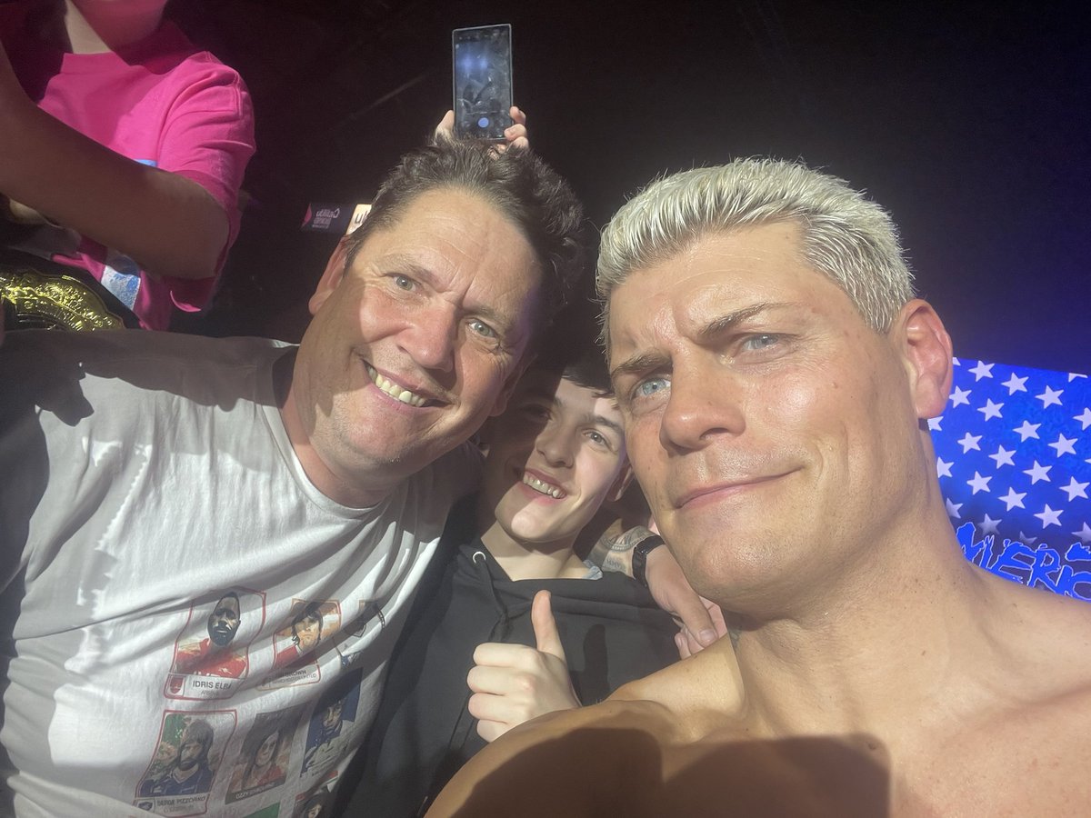 Blythe1976's tweet photo. Great night @ArenaNewcastle watching the @WWE buzzing to get a selfie with The American Nightmare himself @CodyRhodes https://t.co/aNsienUSzd