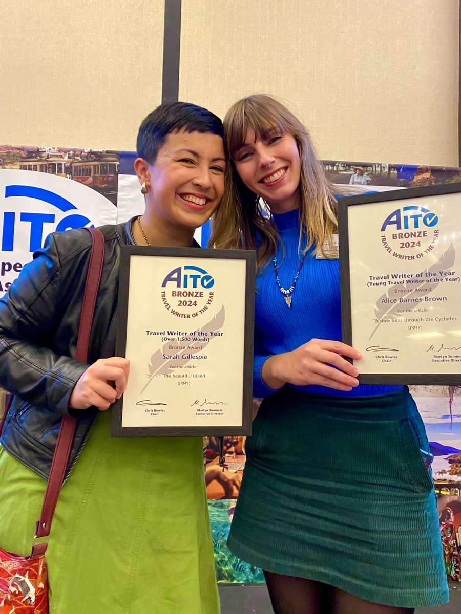 <a href="/abarnesbrown/">Alice Barnes-Brown | Travel Writer & Editor</a> and I are extremely chuffed, especially as both our winning pieces came from the same issue of <a href="/JrnYmag/">JRNYmag</a> 🇹🇼🇬🇷