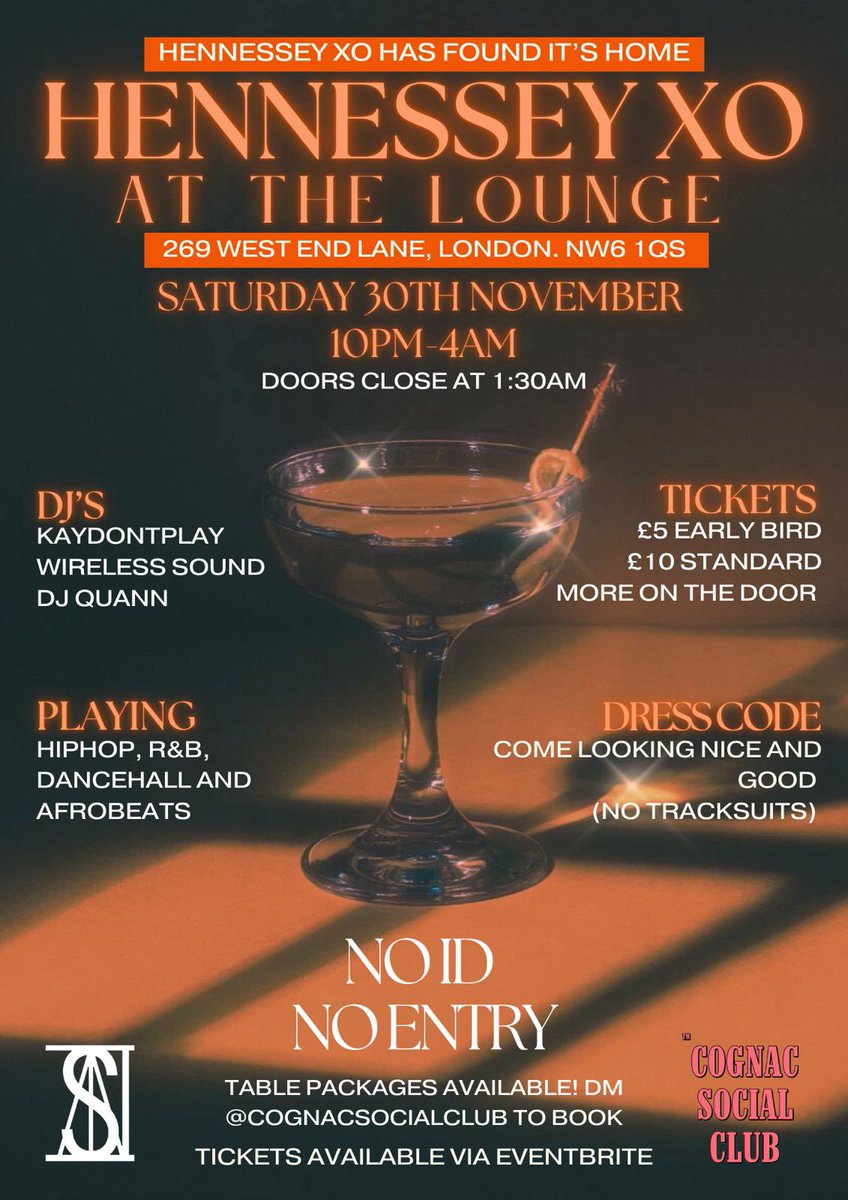 CognacSC's tweet photo. Hennessy XO At The Lounge🥃 
30th November 2024🗓️

You know how this sh*t go down Bobby Brown‼️

Playing the best off - HipHop, RnB, Dancehall, Afrobeats &amp; more🎶

Tickets here: https://t.co/mUso5fJF4g https://t.co/ma7rB1Sasg