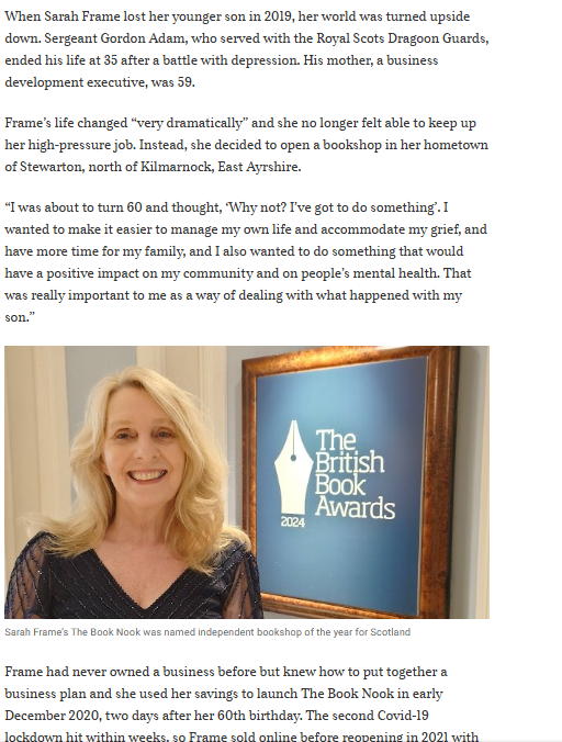 The Book Nook Stewarton (@booknook_sarah) on Twitter photo Thank you to The Times for including me in a feature about entrepreneurs in their 50s/60s. It is never too late to start a new chapter in the book of your life!
Full article here thetimes.com/article/enterp…
<a href="/booksaremybag/">Books Are My Bag</a> @nevertoolatetostart Thank you to The Times for including me in a feature about entrepreneurs in their 50s/60s. It is never too late to start a new chapter in the book of your life!
Full article here thetimes.com/article/enterp…
<a href="/booksaremybag/">Books Are My Bag</a> @nevertoolatetostart