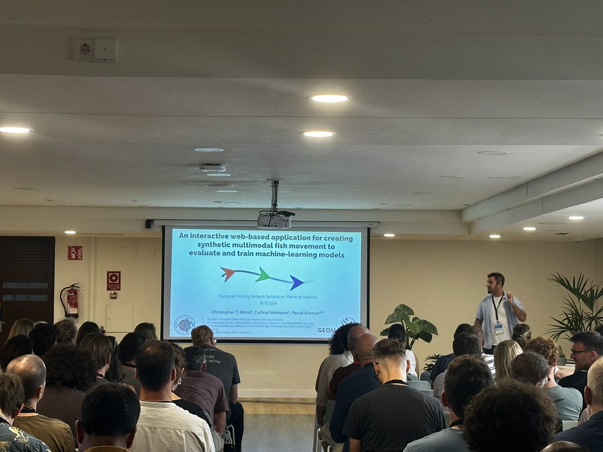 <a href="/MonkCT/">Christopher Monk</a> on making sense of our 🐟 tracks, behavioural states &amp; machine learning approaches 🤖 

#ETNsymposium2024