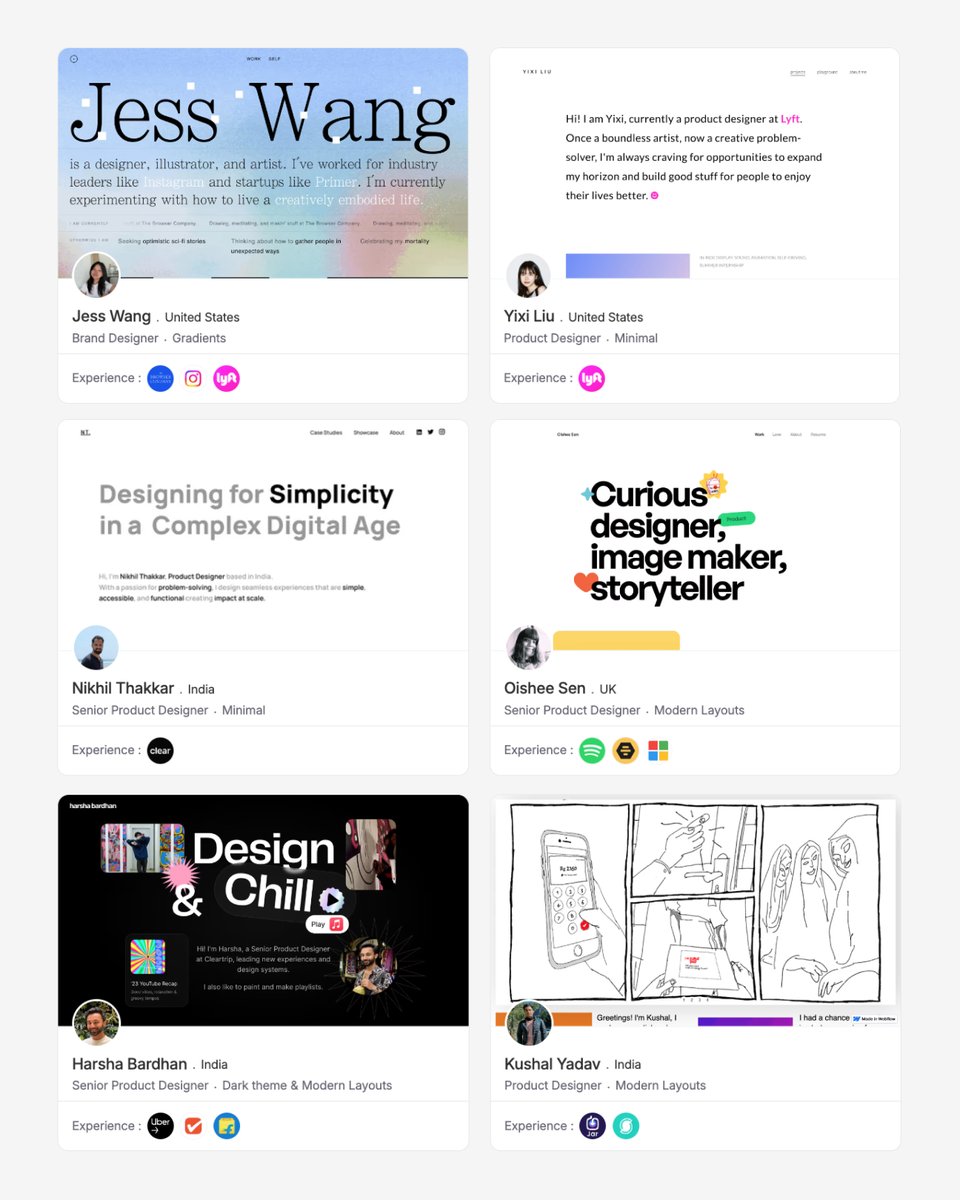 AdhamDannaway's tweet image. Go-to portfolio inspiration sites 👇
→ pfolios.net
→ pafolios.com
→ personalsit.es
→ bestfolios.com
→ prettyfolio.com
→ portfolioproject.io
→ wallofportfolios.in
What's yours?
#ux #portfolio
